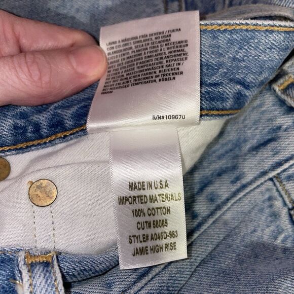 AGOLDE Jamie High Rise Classic Jeans Women Size 31 Distressed Light Wash - Picture 10 of 10